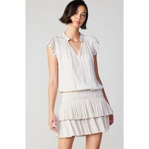 Current Air Anthropologie Cara Sleeveless Pleated Dropped Waist Mini Dress M